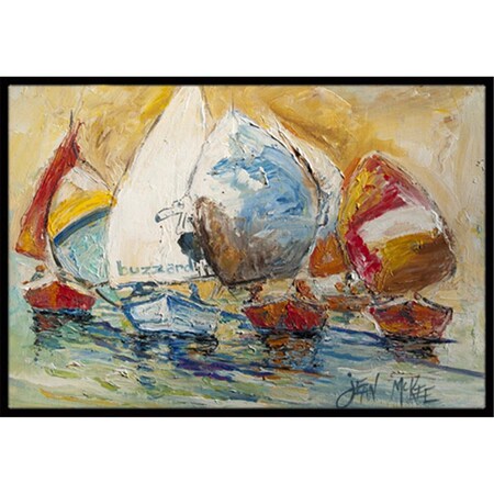 Carolines Treasures Buzzards Sailboat Race Indoor and Outdoor Mat- 24 x 36 in. JMK1037JMAT